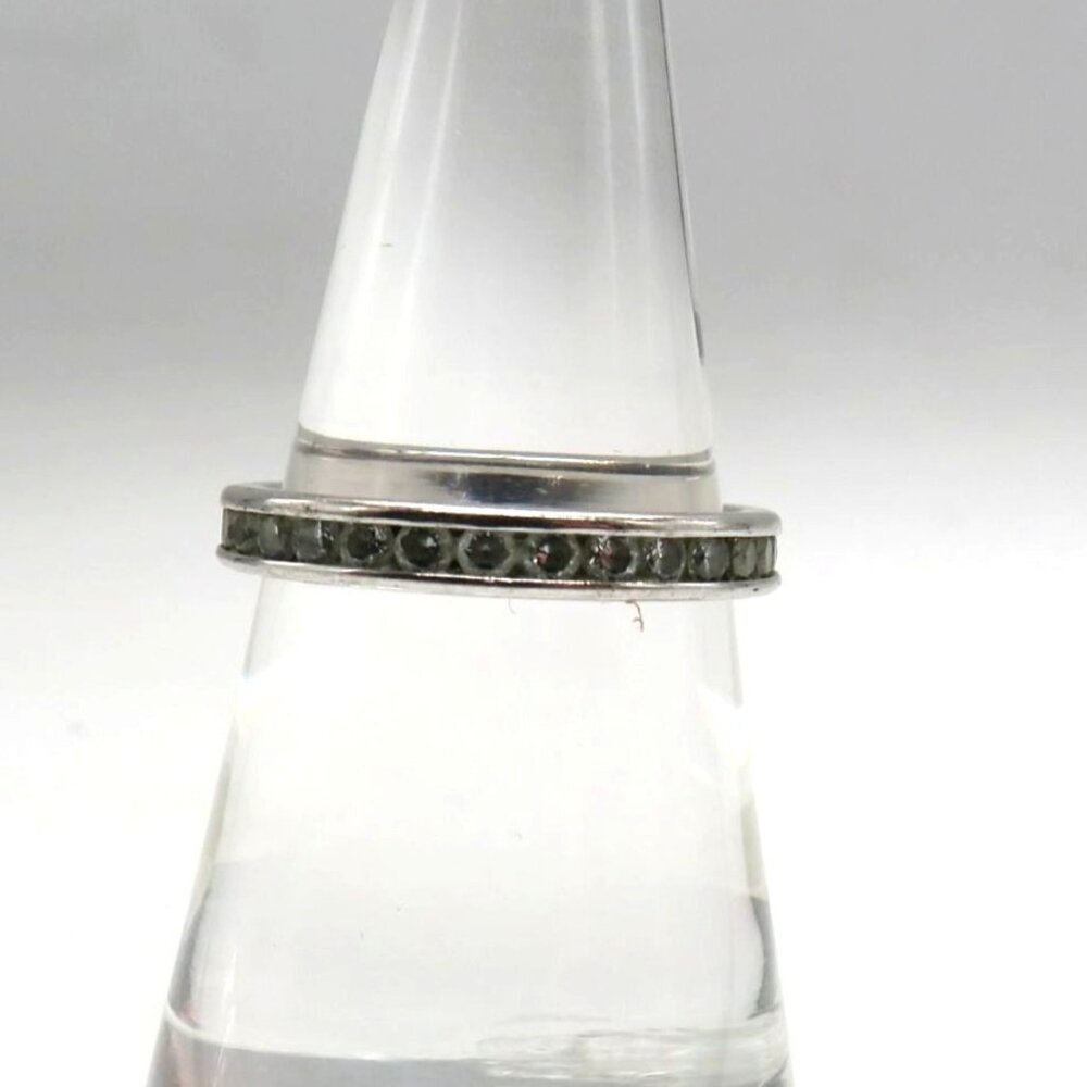 Eternity Band Ring Size 7 Vintage‎ Style Silver Tone Clear Rhinestones